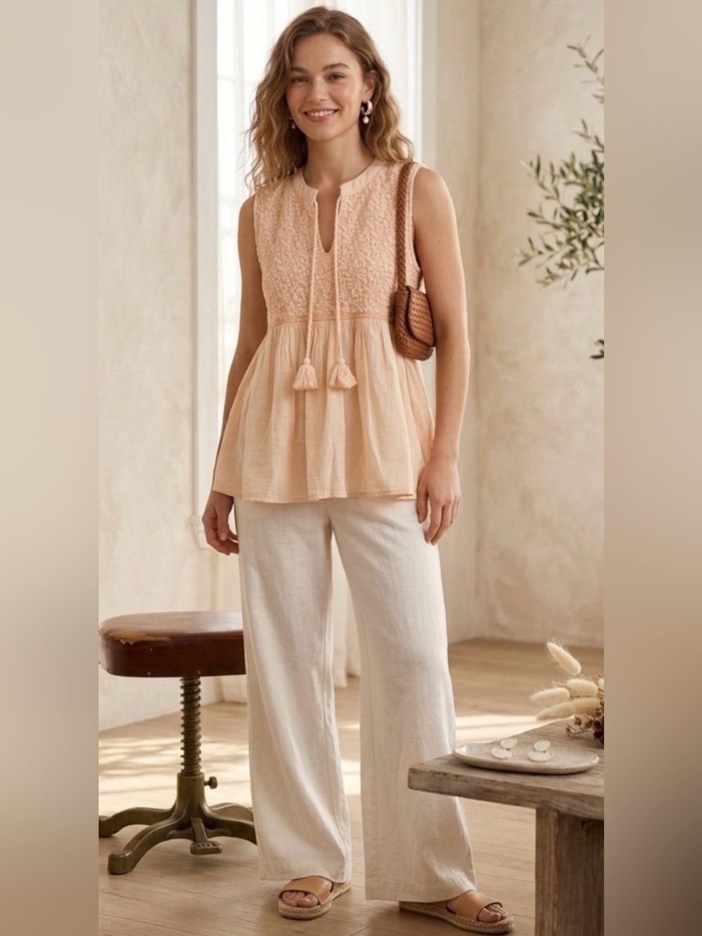 C & C California Cotton Pale Pinky Peach Top Med